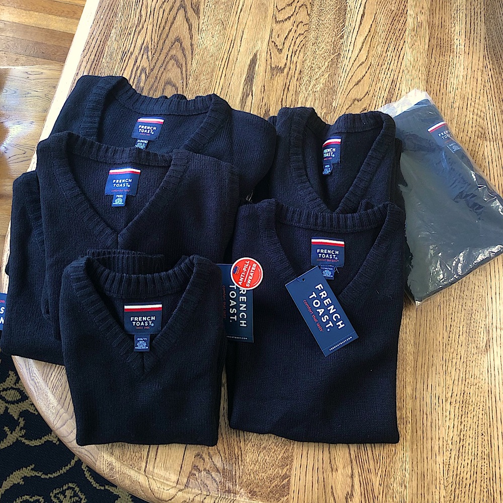 Boys French Toast Black Uniform Sweater Vests - Picture 2 of 3
